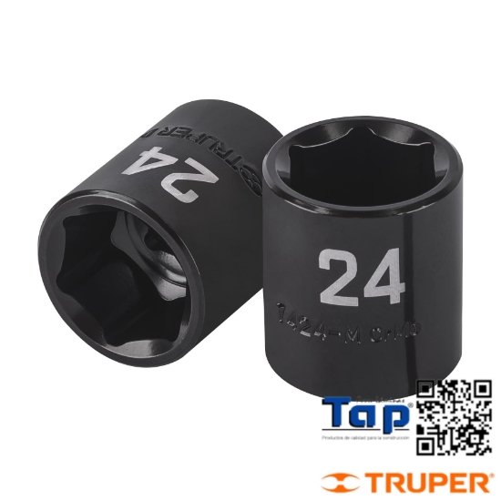 Imagen de DADO IMPACTO 24 MM  6 PTA CUA 013 1/2" TRUPER