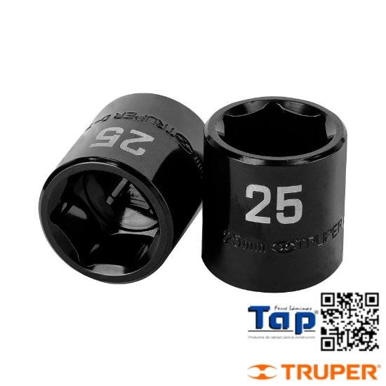 Imagen de DADO IMPACTO 25 MM  6 PTA CUA 013 1/2" TRUPER