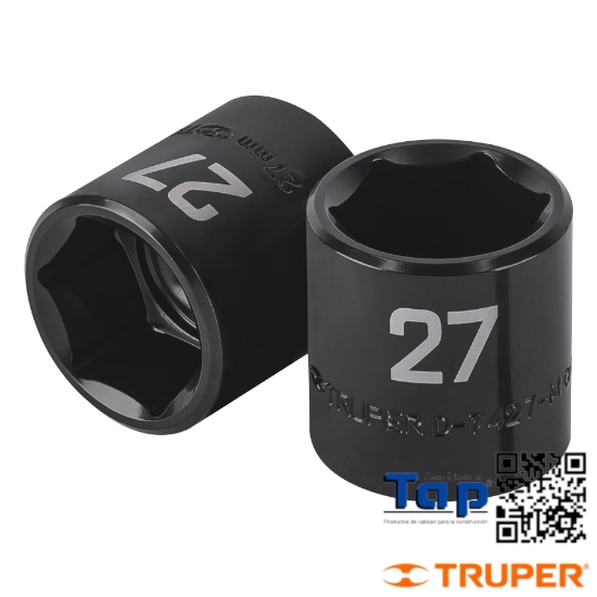 Imagen de DADO IMPACTO 27 MM  6 PTA CUA 013 1/2" TRUPER