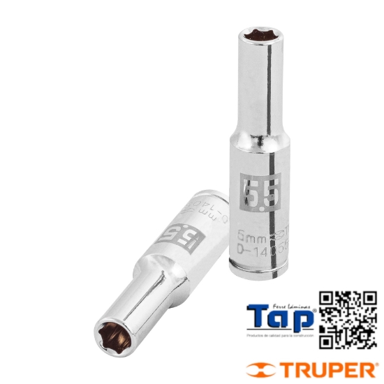 Imagen de DADO LARGO  5.5 MM  6 PTA CUA 006 1/4" TRUPER