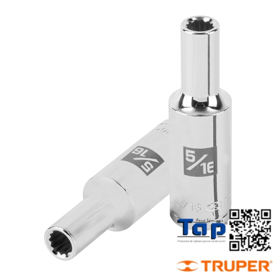 Imagen de DADO LARGO 008 5/16" 12 PTA CUA 013 1/2" TRUPER