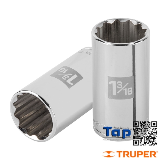 Imagen de DADO LARGO 029 1-3/16" 12 PTA CUA 013 1/2" TRUPER