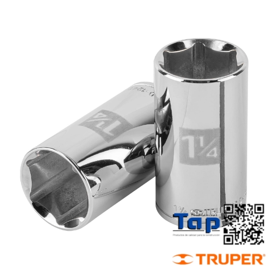 Imagen de DADO LARGO 031 1-1/4"  6 PTA CUA 013 1/2" TRUPER