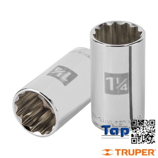 Imagen de DADO LARGO 031 1-1/4" 12 PTA CUA 013 1/2" TRUPER