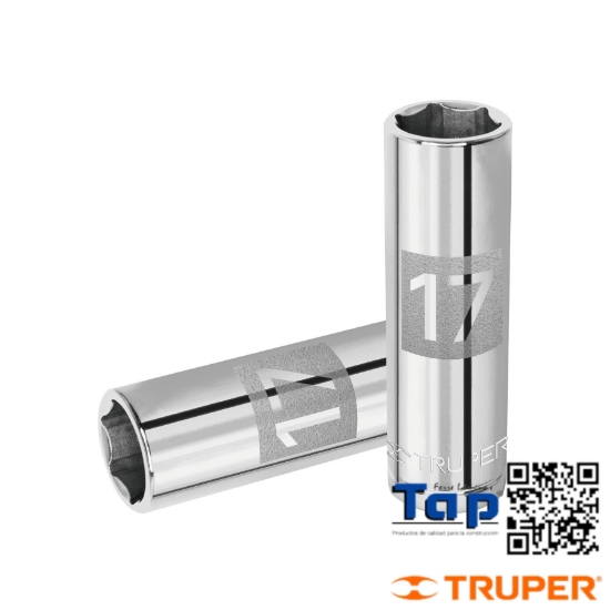 Imagen de DADO LARGO 12 MM  6 PTA CUA 013 1/2" TRUPER