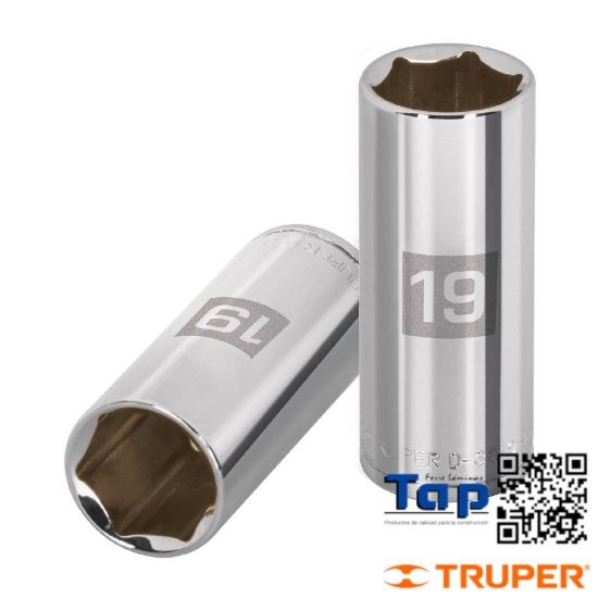 Imagen de DADO LARGO 14 MM  6 PTA CUA 009 3/8" TRUPER