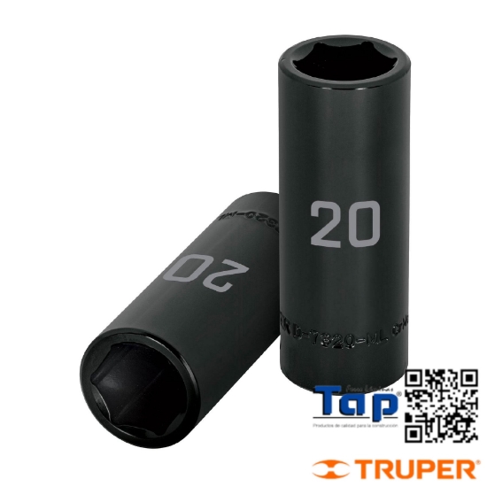Imagen de DADO LARGO CUA 013 1/2" IMPACTO  6 PTA 19 MM TRUPER