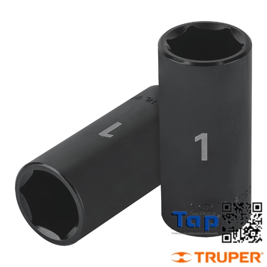 Imagen de DADO LARGO IMPACTO 009 3/8"  6 PTA CUA 013 1/2" TRUPER