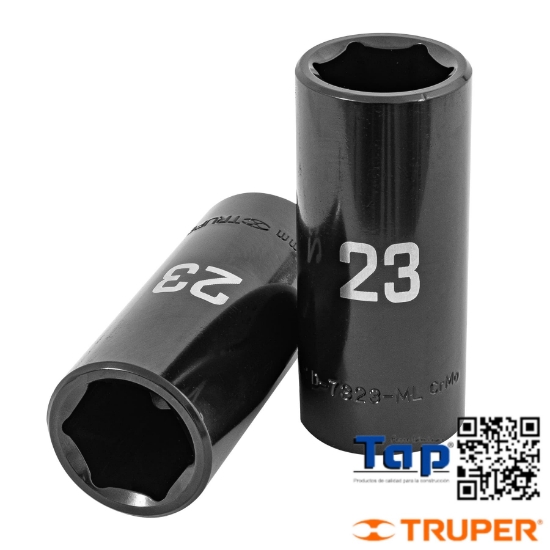Imagen de DADO LARGO IMPACTO 23 MM  6 PTA CUA 013 1/2" TRUPER