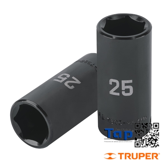 Imagen de DADO LARGO IMPACTO 25 MM  6 PTA CUA 013 1/2" TRUPER