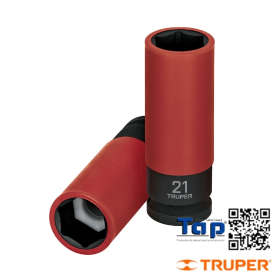 Imagen de DADO LARGO IMPACTO PROT PLAST 21 MM  6 PTA CUA 013 1/2"