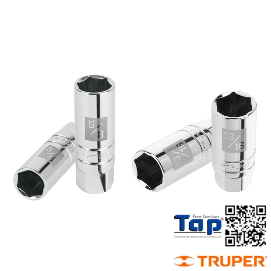 Imagen de DADO P BUJIAS 015 5/8"  6 PTA CUA 009 3/8" TRUPER