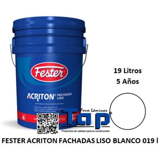 Imagen de FESTER ACRITON FACHADAS LISO BLANCO 019 l
