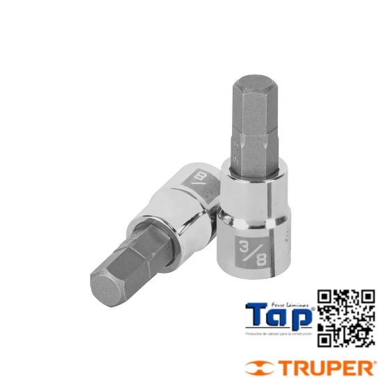 Imagen de DADO PTA HEX 008 5/16" CUA 009 3/8" TRUPER