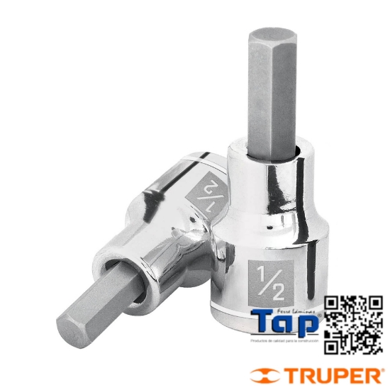 Imagen de DADO PTA HEX 015 5/8" CUA 013 1/2" TRUPER