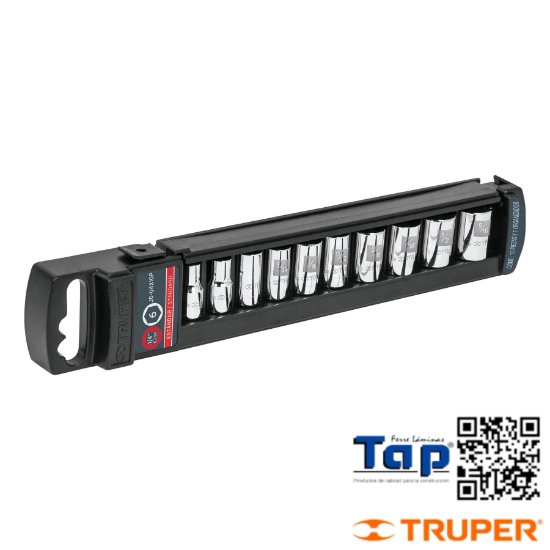 Imagen de DADOS CUA 006 1/4" STD TRUPER JGO 10