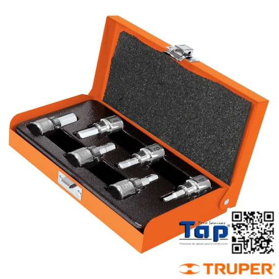 Imagen de DADOS CUA 009 3/8" PTA HEX MM ESTUC METALICO JGO 6