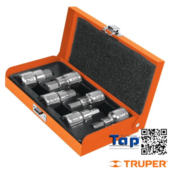 Imagen de DADOS CUA 013 1/2" PTA HEX MM ESTUC METALICO JGO 6