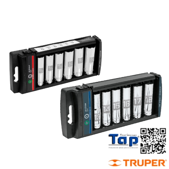Imagen de DADOS LARGOS CUA 013 1/2" STD TRUPER JGO  6