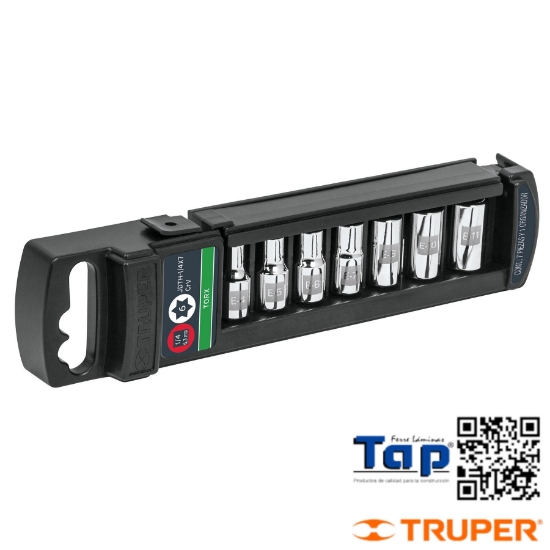 Imagen de DADOS TORX CUA 006 1/4" TRUPER JGO 7