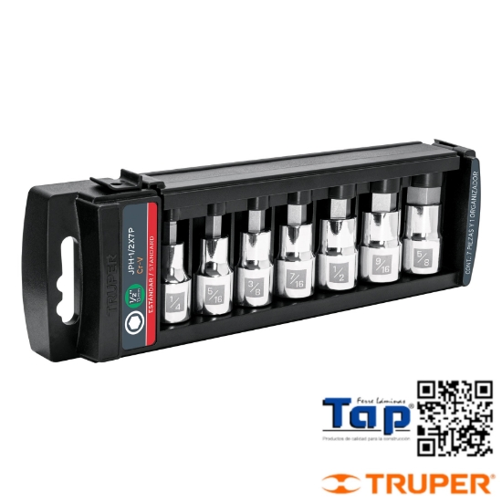 Imagen de DADOS CUA 013 1/2" PTA HEX STD TRUPER JGO 7