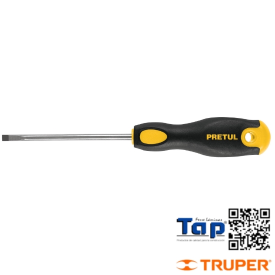 Imagen de DESARMADOR CABINET 003 1/8"X150 6" MANGO COMFORTGRIP PRETUL