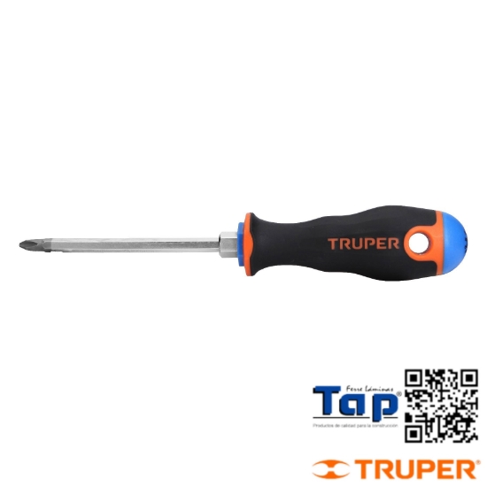 Imagen de DESARMADOR CRUZ 003 1/8"X100 4" MANGO COMFORTGRIP TRUPER