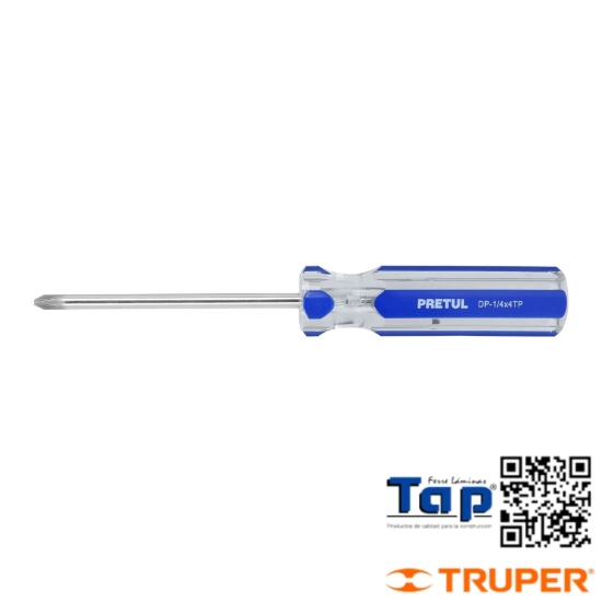 Imagen de DESARMADOR CRUZ 006 1/4"X038 1-1/2" MANGO PVC PRETUL