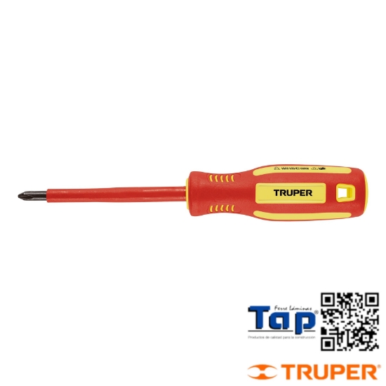 Imagen de DESARMADOR DIELECTRICO CRUZ 004 3/16"X075 3" TRUPER