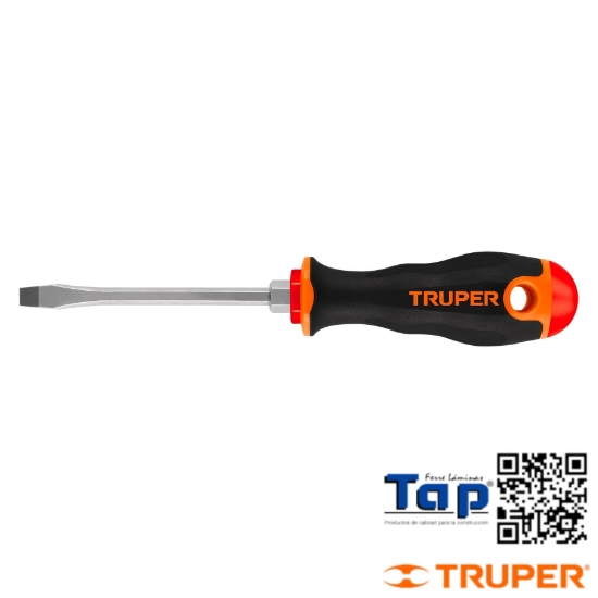 Imagen de DESARMADOR PLANO 004 3/16"X100 4" MANGO COMFORTGRIP TRUPER
