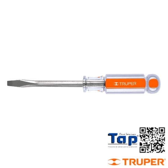 Imagen de DESARMADOR PLANO 006 1/4"X075 3" BARRA CUA MANGO ACETAT