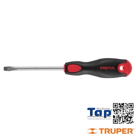 Imagen de DESARMADOR PLANO 009 3/8"X200 8" MANGO COMFORTGRIP PRETUL