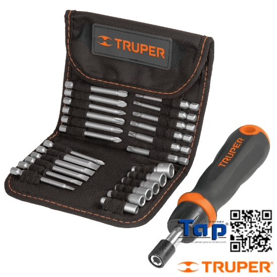 Imagen de DESARMADOR T MATRACA C 18 PTA Y 6 DADOS TRUPER