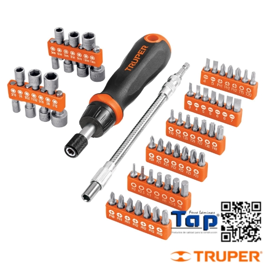 Imagen de DESARMADOR T MATRACA C 42 PTA Y 14 DADOS TRUPER