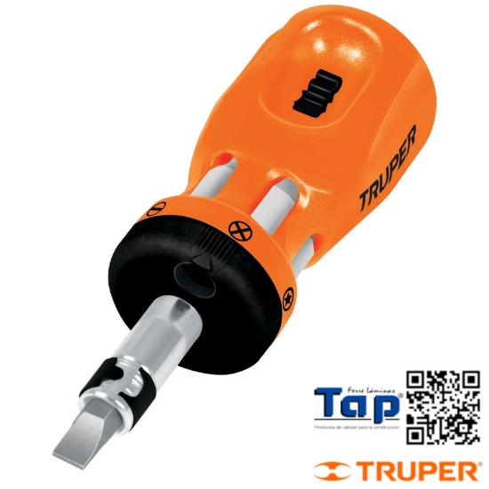 Imagen de DESARMADOR T TROMPO C MATRACA  6 PTA DOBLES TRUPER