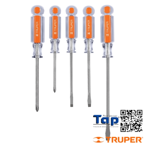 Imagen de DESARMADORES MANGOS ACETAT TRUPER JGO 5
