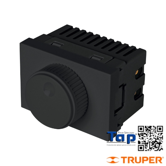 Imagen de DIMMER GIRATORIO 1.5 MOD  LINEA LISBOA VOLTECK NEGRO