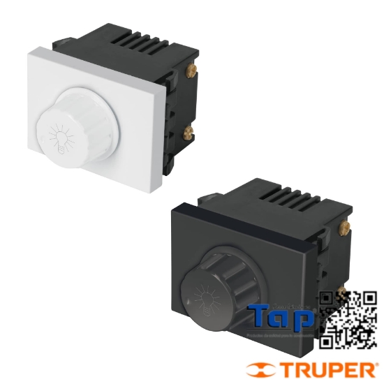 Imagen de DIMMER GIRATORIO 1.5 MOD LINEA ESPAÑOLA COLOR NEGRO