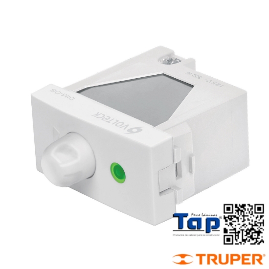 Imagen de DIMMER GIRATORIO LINEA OSLO COLOR BLANCO VOLTECK