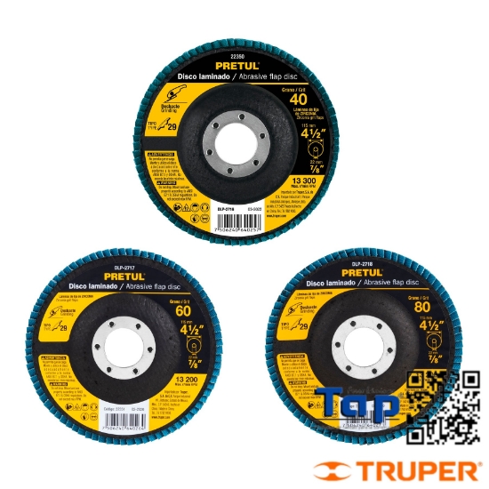 Imagen de DISCO 113 4-1/2" LAMINADO GRANO  40 CENTRO 022 7/8" PRETUL