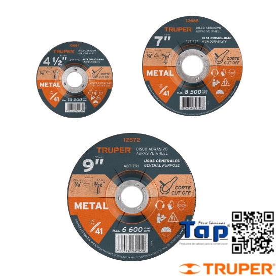 Imagen de DISCO 113 4-1/2" P CORTE METAL T 41 TRUPER