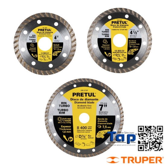 Imagen de DISCO DIAMANTE 100 4"X1.2 MM RIN TURBO PRETUL