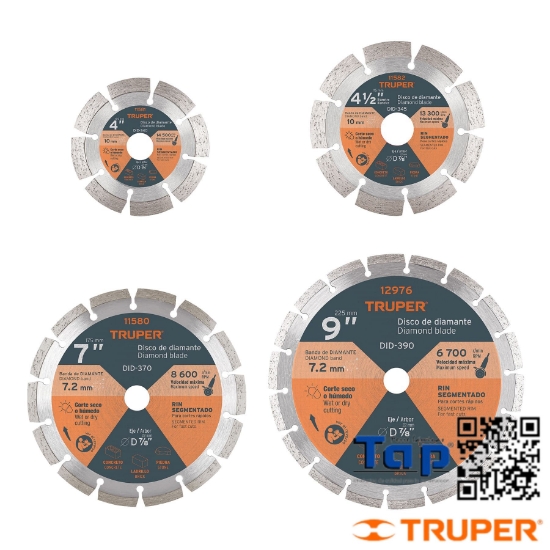 Imagen de DISCO DIAMANTE 225 9"X2.7 MM RIN SEGMENTADO TRUPER
