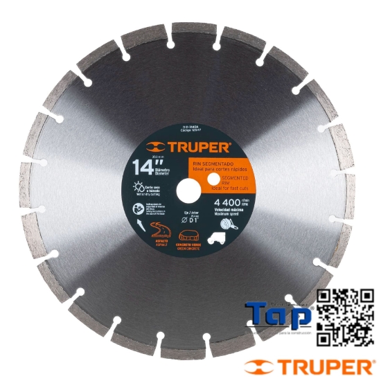 Imagen de DISCO DIAMANTE 350 14"X2.8 MM CORTE ASFALTO Y CONCRETO