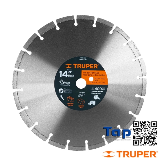 Imagen de DISCO DIAMANTE 350 14"X2.8 MM CORTE LADRILLO Y CONCRETO