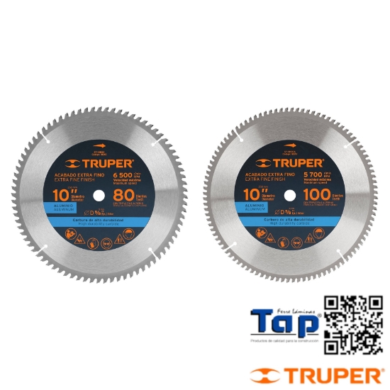 Imagen de DISCO SIERRA 250 10" P ALU  80 DIENTES CENTRO 015 5/8"