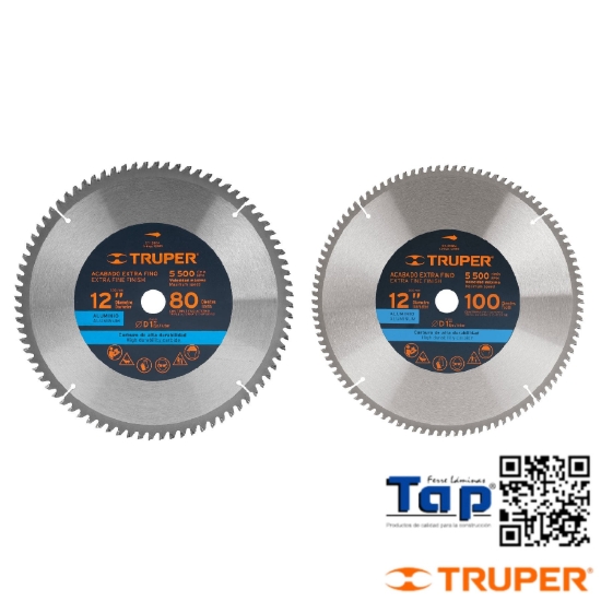 Imagen de DISCO SIERRA 300 12" P ALU  80 DIENTES CENTRO 025 1" TRUPER