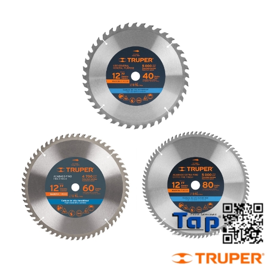 Imagen de DISCO SIERRA 300 12" P MAD 40 DIENTES CENTRO 025 1" TRUPER