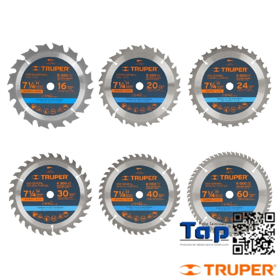 Imagen de DISCO SIERRA 7- 006 1/4" P MAD 40 DIENTES CENTRO 015 5/8"