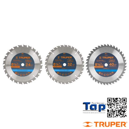 Imagen de DISCO SIERRA 8-1/4" P MAD 24 DIENTES CENTRO 015 5/8"
